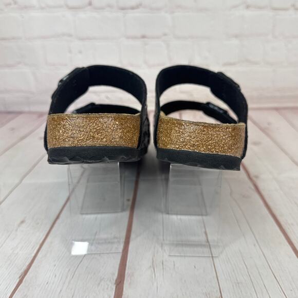 Birkenstock Arizona Gator Gleam Two Strap Black Sandals Mens Sz 8/Women’s Sz 10 - Picture 8 of 9